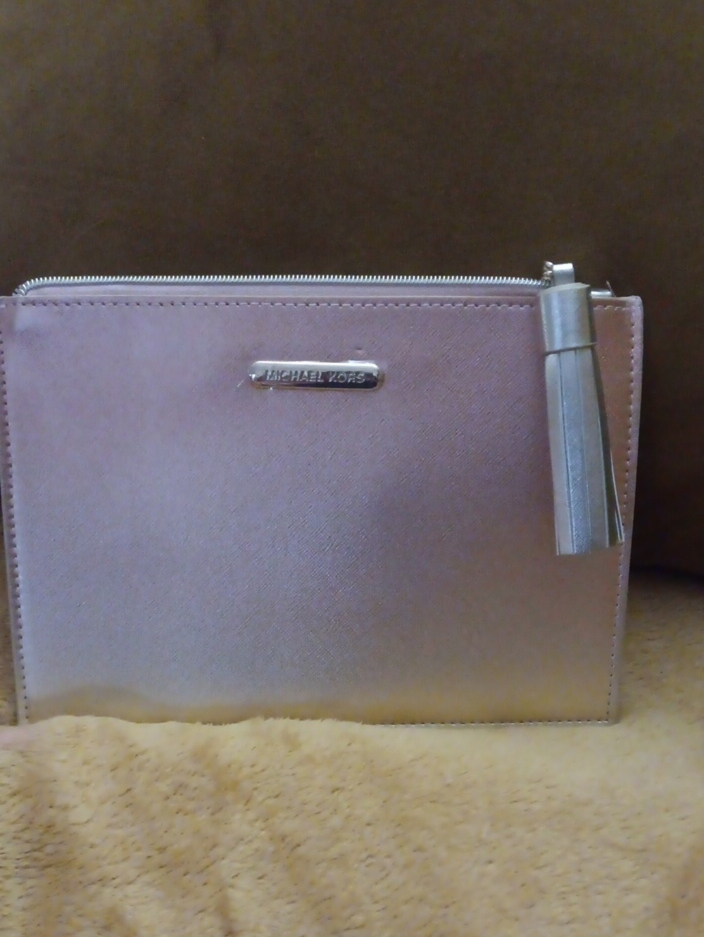 Michael Kors Blush Pink Tassel Wristlet Clutch